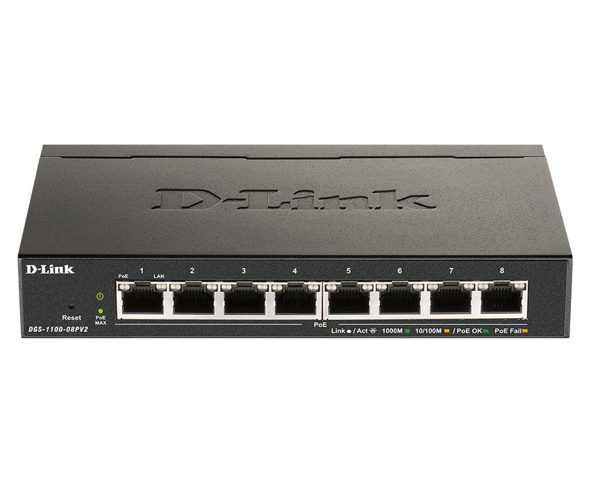 Switch D-Link 8 Puertos 10-100-1000 Easy Smart Poe