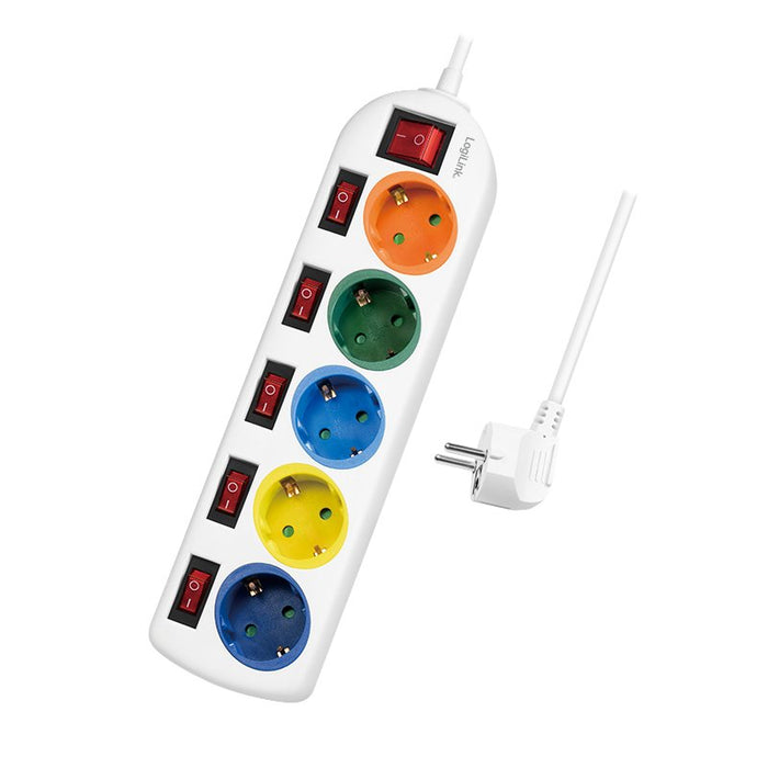 EAN 4052792060652 - LogiLink LPS258 base múltiple 1,5 m 5 salidas AC Interior Blanco imagen 1