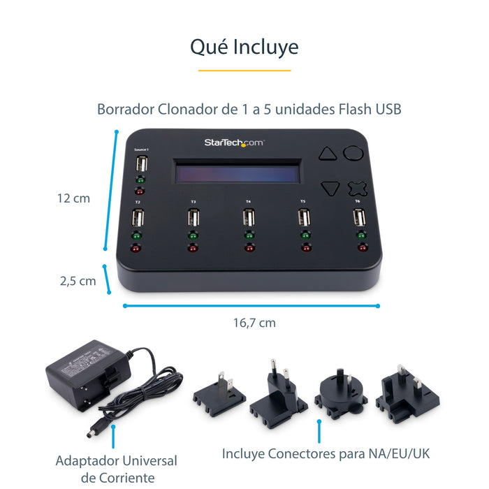 EAN 0065030856508 - StarTech.com USBDUP15 duplicador de datos y soporte Duplicador de pendrives Negro 5 copias imagen 9