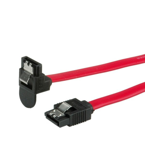 Roline Int. Sata 6.0 Gbit S Hdd-Cable Mit Schnappverschluss Gewinkelt 0,5m
