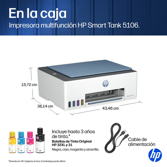 EAN 0196786567667 - HP Smart Tank 5106 All-in-One Printer Inyección de tinta térmica A4 4800 x 1200 DPI 12 ppm Wifi imagen 5