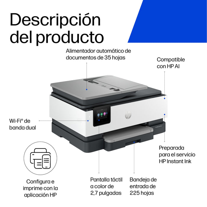 EAN 0197029469199 - HP OfficeJet Pro 8124e All-in-One Prntr Inyección de tinta térmica A4 4800 x 1200 DPI 20 ppm Wifi imagen 7