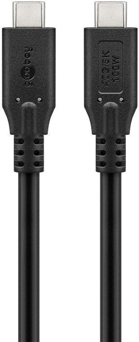 Goobay Usb4 Gen 3x2 Cable, Usb-C Stecker > Usb-C Stecker, 40gbit/S (Negro, 0,5 Meter, Pd, Laden Mit Bis Zu 100 Watt) 74190