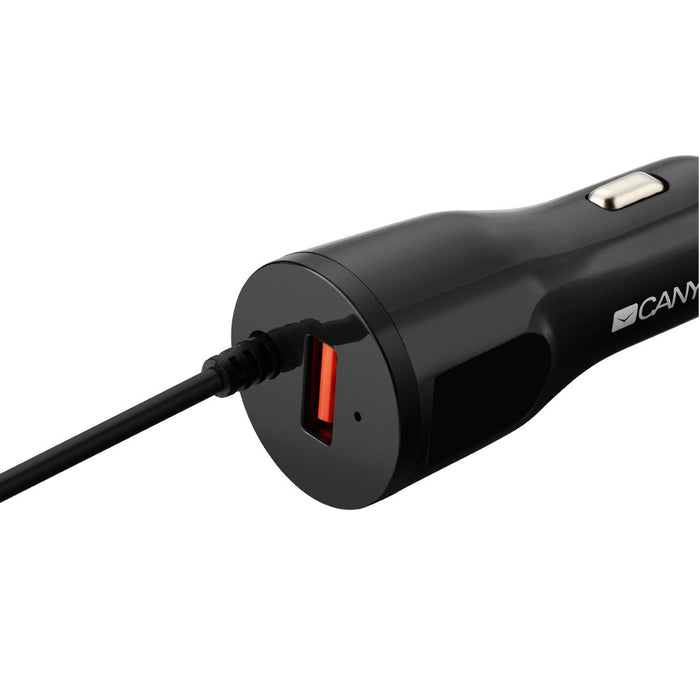 Canyon C-033 2.4a Usb-A Wbudowany Kabel Lightning Czarna