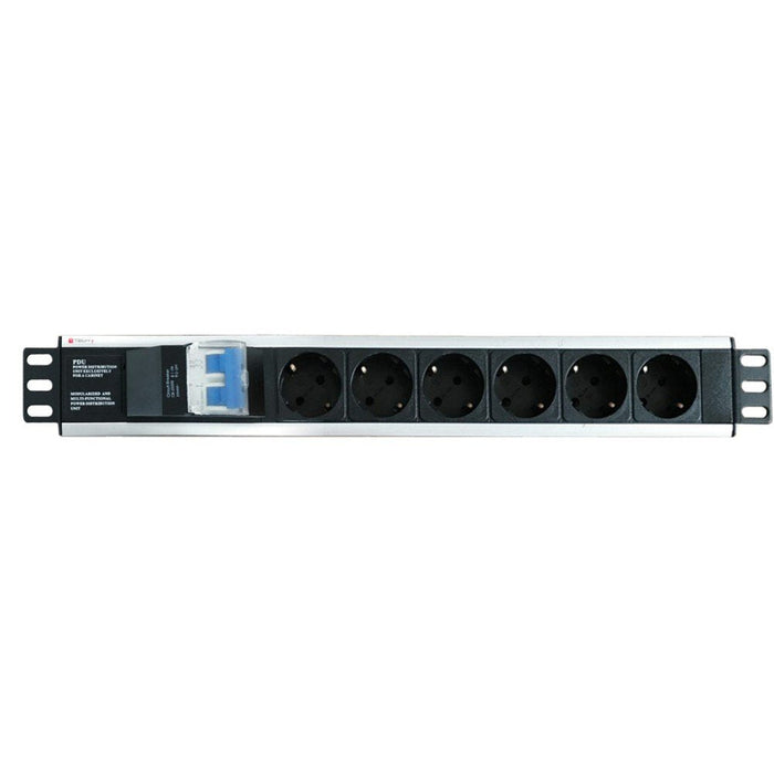 Techly I-Case Strip-16sh Regleta De Alimentación 19' 1.5u X6 - Enchufes Schuko