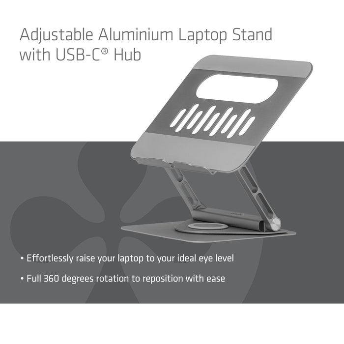 Club3d Laptopmänder Con Usb-C Hub 100w 360° 4k60hz