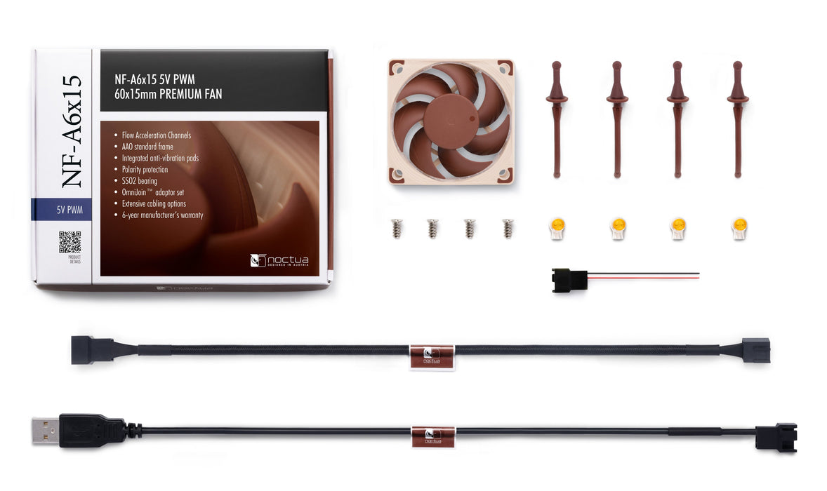 EAN 9010018100174 - Noctua NF-A6X15 5V PWM sistema de refrigeración para ordenador Carcasa del ordenador Ventilador 6 cm Marr imagen 6