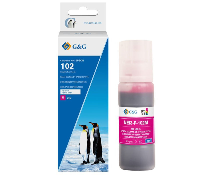 G&G Cartucho Komp. Epson 102 C13t03r340 Tintentank Magenta