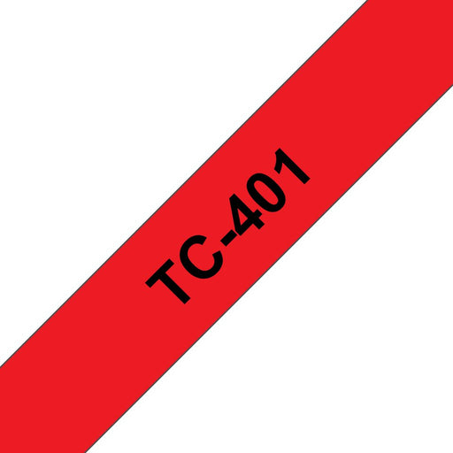 EAN 4977766050593 - Brother TC-401 cinta para impresora de etiquetas Negro sobre rojo imagen 1