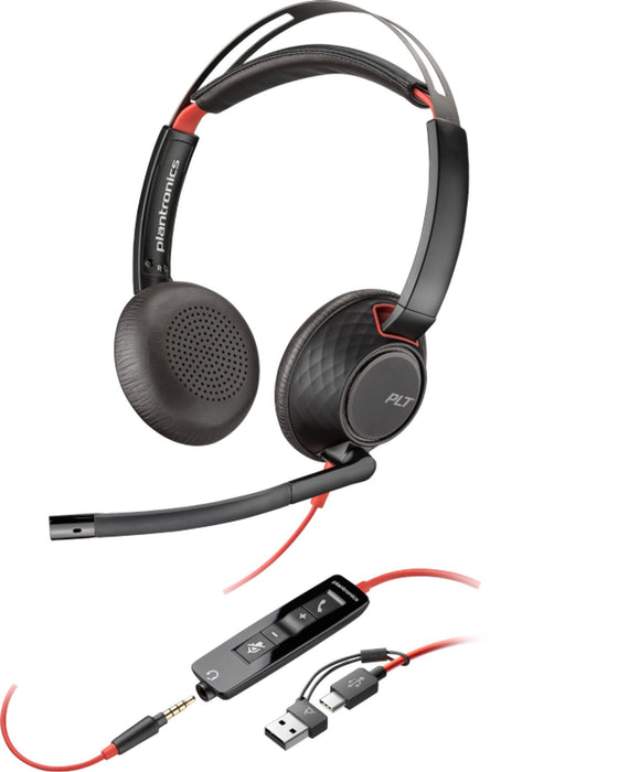 EAN 0197498433103 - HP Poly Blackwire 5220 Stereo USB-C Headset +3.5mm Plug +USB-C/A Adapter (Bulk) Alámbrico Diadema Llamada imagen 1
