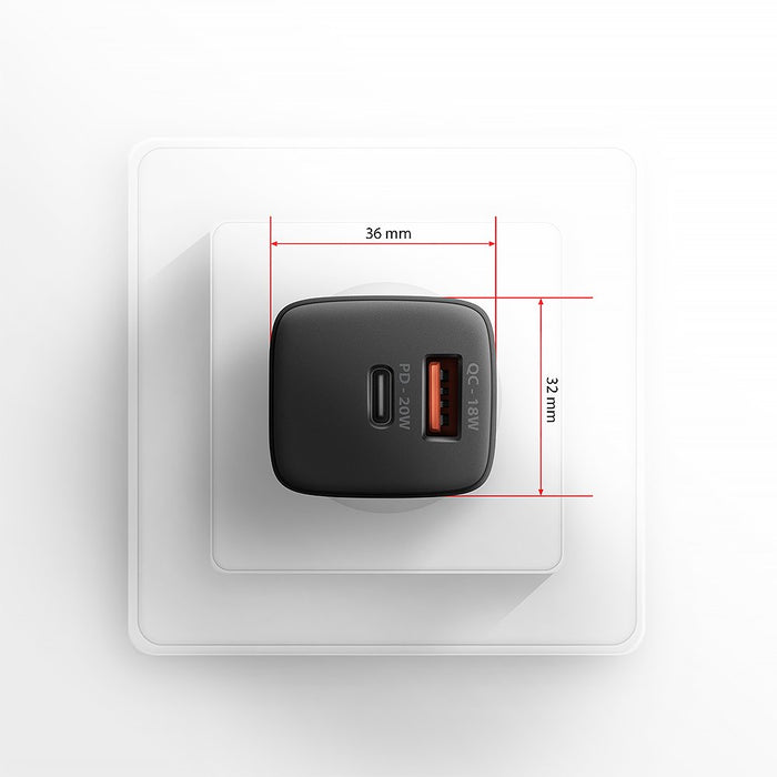 EAN 8595247907882 - Axagon ACU-PQ20 wall charger QC3.0/AFC/FCP+ PD type-C 20 W - schwarz - USB Typ C Teléfono móvil, Smartpho imagen 8