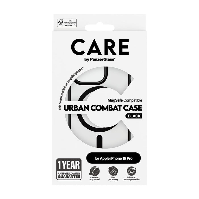 EAN 5715685005619 - PanzerGlass CARE™ by ® Urban Combat Case Transparent w. Black MagSafe iPhone 15 Pro funda para teléfono m imagen 2