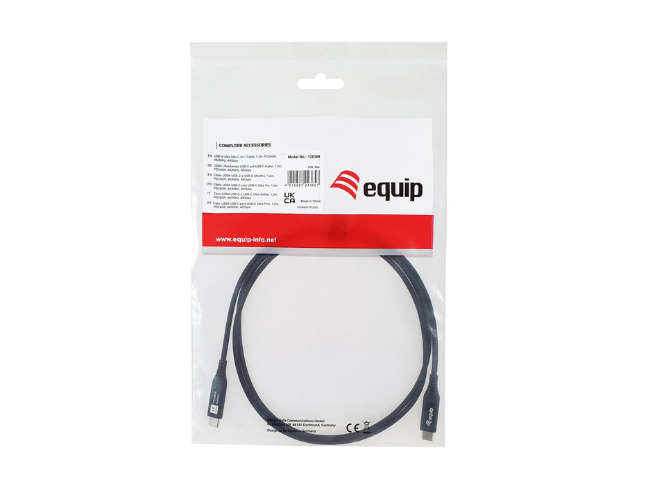 Equip Cable Usb-C4.0->C Slim Pd240w M M 1.20m Negro