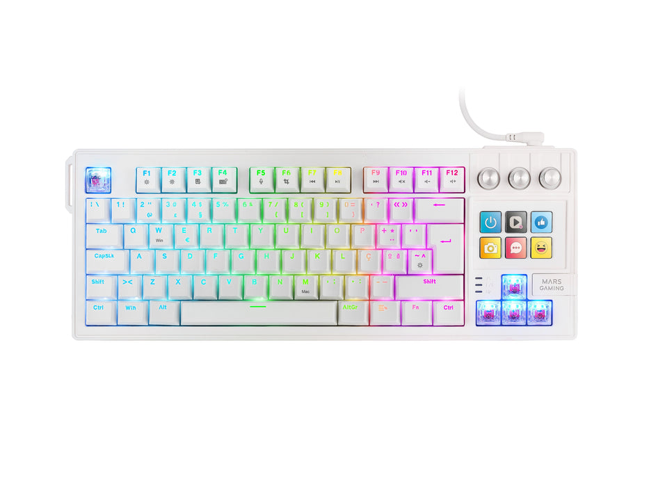 Teclado Gaming Mecánico Mars Gaming Mk-Master Switch Rojo Blanco Incluye Smartdeck
