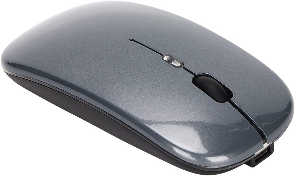 Raton Inalámbrico Recargable 2 En 1 Bluetooth + Usb 2.4g 1600 Dpi Ergonómico Gris
