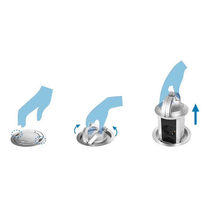 Regleta De Mesa Retractil 3 Tomas 1.8m Logilink Pl Schukox3/Ã 10cm Lps235a
