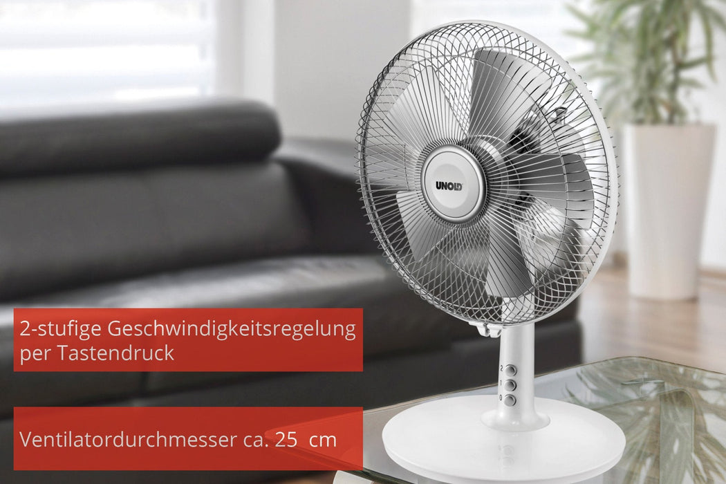 Ventilador De Sobremesa Unold 86810 Silverline Blanco/Gris