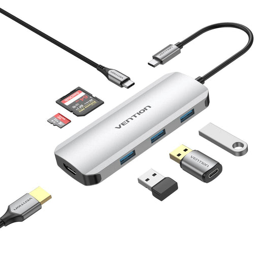EAN 6922794756816 - Vention TOJHB base para portátil y replicador de puertos Alámbrico USB 3.2 Gen 1 (3.1 Gen 1) Type-C Gris, imagen 1