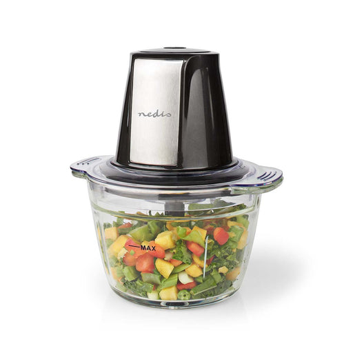 EAN 5412810336791 - Nedis KAMC300CGY picadora eléctrica de alimentos 1 L 500 W Negro, Plata, Transparente imagen 1