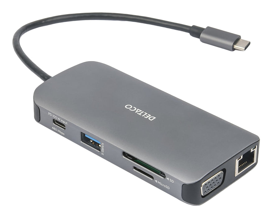 EAN 7333048060600 - Deltaco USBC-HDMI25 base para portátil y replicador de puertos USB Tipo C Gris imagen 2