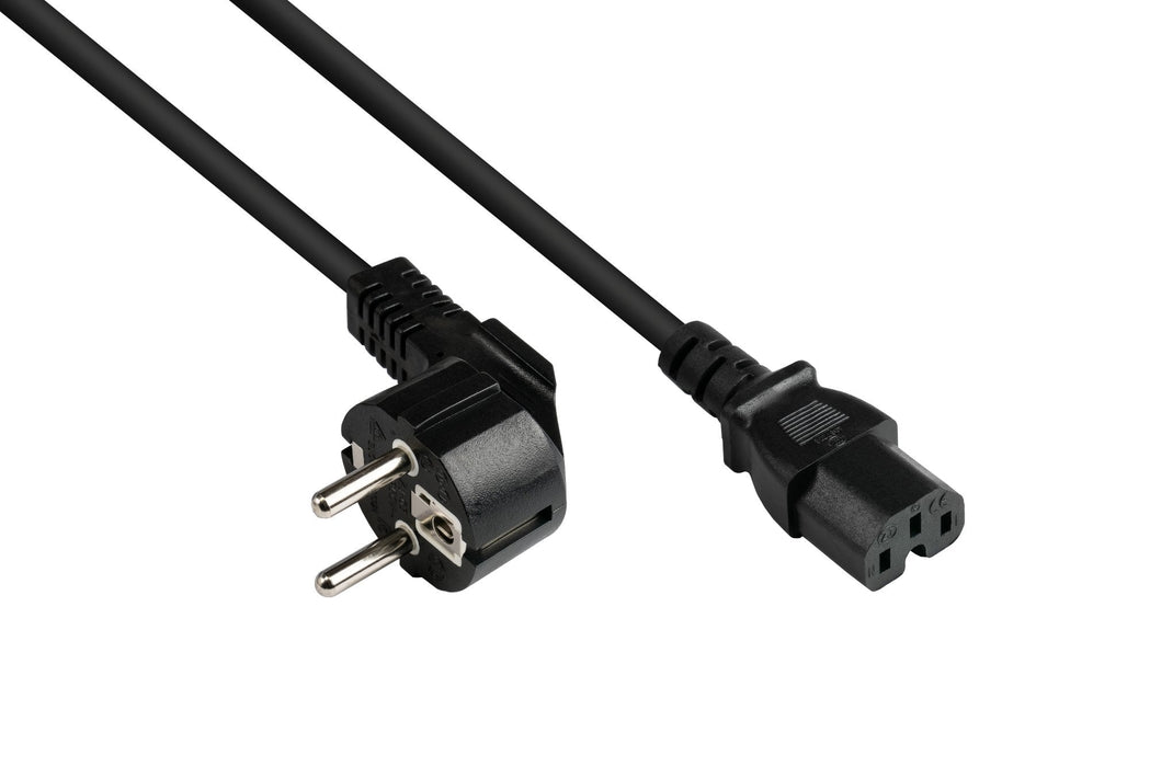 Good Connections Schutzkontakt-M. Gew. An C15 Negro 5m