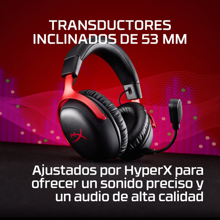 EAN 0198415435569 - HyperX Cloud III S Wireless Black-Red Gaming Headset Inalámbrico Diadema Juego Bluetooth imagen 4
