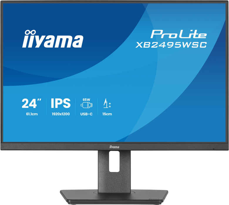Monitor Iiyama Prolite Xb2495wsc-B1  24" Negro (Mate), Wuxga, Ips, Hdmi, Usb-C, Usb-Hub, 100hz Panel) Xb2495wsc-B1