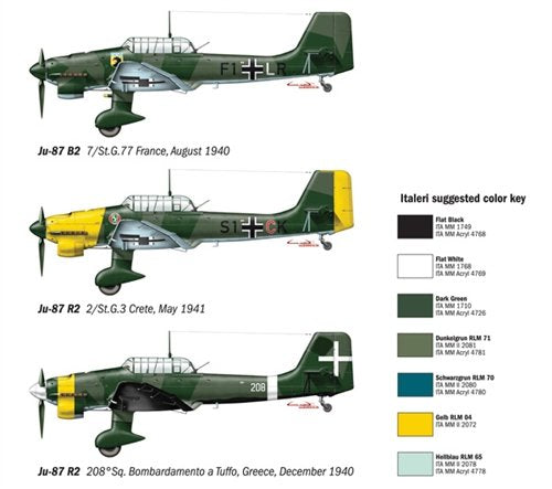 EAN 8001283012928 - Italeri JU - 87 B2 STUKA Maqueta de avión de ala fija Kit de montaje 1:72 imagen 3