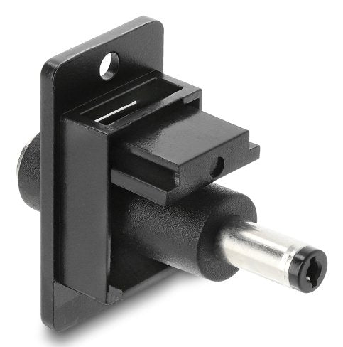 Delock Panel Mount Dc 5,5 X 2,1 Mm Hembra A Dc 5,5 X 2,1 Mm Macho Negro