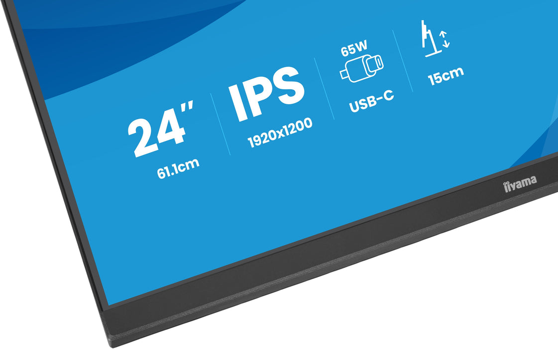 Monitor Iiyama Prolite Xb2495wsc-B1  24" Negro (Mate), Wuxga, Ips, Hdmi, Usb-C, Usb-Hub, 100hz Panel) Xb2495wsc-B1