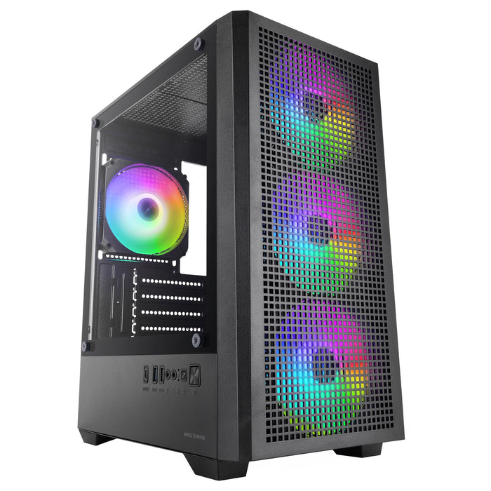 Caja Pc Atx Semitorre Mars Gaming Mc-Quantum Doble Cristal Templado Argb Gpu 335mm Negra