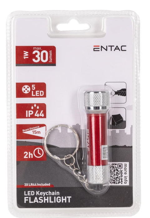 Entac Taschenlampe 5led Schlüsselanhänger Rot