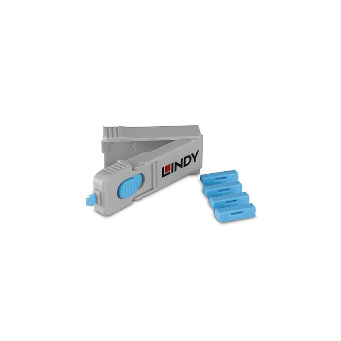 Displayport Port Locks  Blue  4x + 1 Key