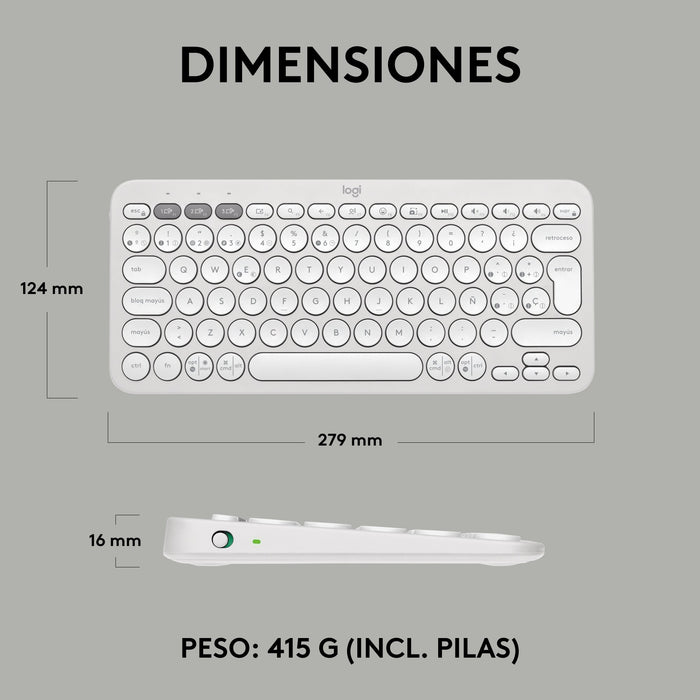 EAN 5099206111226 - Logitech 920-011828 teclado Universal Bluetooth QWERTY Español Blanco imagen 14