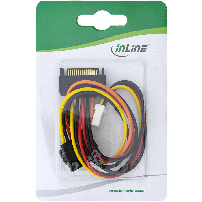 Adaptador De Alimentación Inline Sata Hembra A Macho + Conector De Alimentación De Disquete