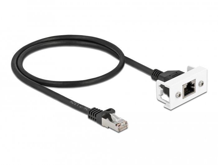 Delock Netzwerk Verlängerungscable Für Easy 45 Modul S Ftp Rj45 Stecker Zu Rj45 Buchse Cat.6a 50 Cm Schwarz   Weiss