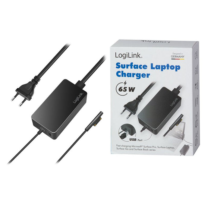 Cargador Portatil   65w 1 Puert. Usb + Especial Y Compatible Con Microsoft Surface Cable De 1.50m  Logilink