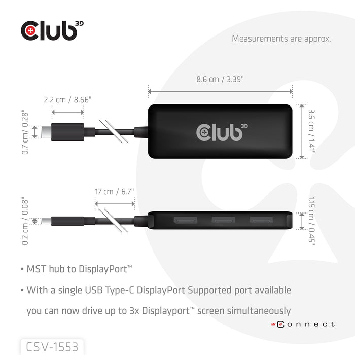 EAN 8719214473174 - CLUB3D CSV-1553 hub de interfaz USB Tipo C Negro imagen 4