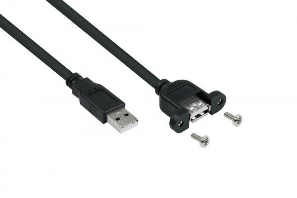 Kabelmeister Usb2.0 Extensión A-St.-Empotrable.A Negro. 0,5m