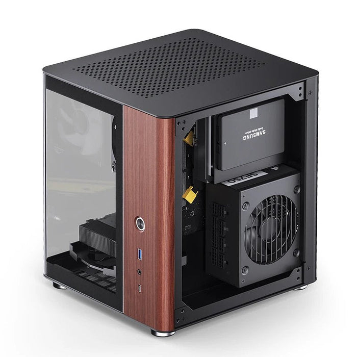 Jonsbo Tk-0 Pc Carcasa, Mini-Tower, Mini-Itx, Tempered Glass, Madera - Negro