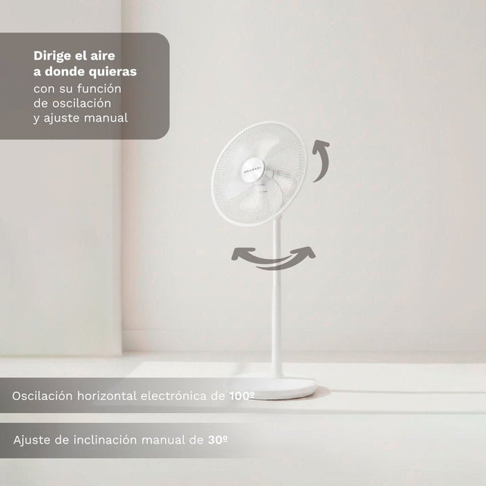 Ventilador De Pie Grunkel Fs-14pr 30w 7 Aspas 35cm 12 Velocidades