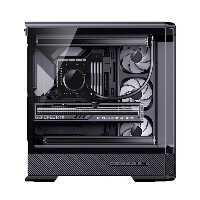 Jonsbo D400 Pc-Gehäuse, Midi Tower, Atx, Tempered Glass - Schwarz