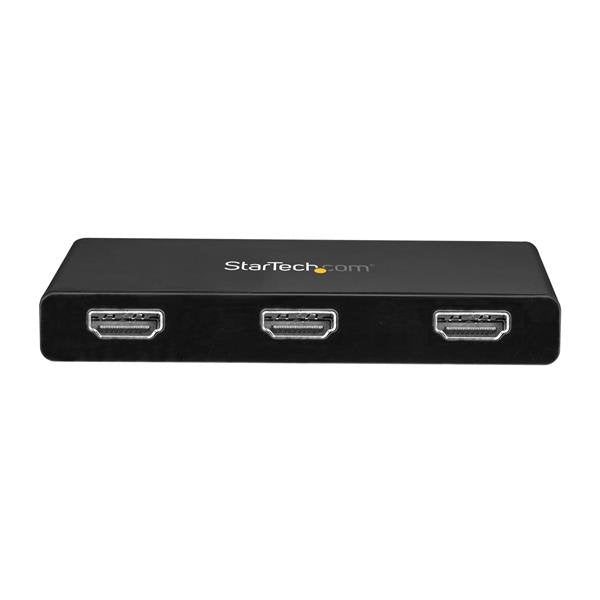 Startech.Com Splitter Divisor Usb-C A 3 Puertos Hdmi Hub Concentrador Ladrón Mst Usb Tipo C De 3 Puertos Adaptador De Vídeo Usb-C Macho A Hdmi Hembra 30 Cm Negro Admite 4k30hz (3840 X 2160) Para P/N: Tb33a1c