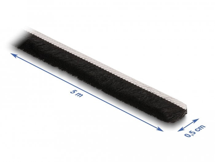 Bürstenstreifen Selbstklebend 5 Mm - Länge 5 M Schwarz