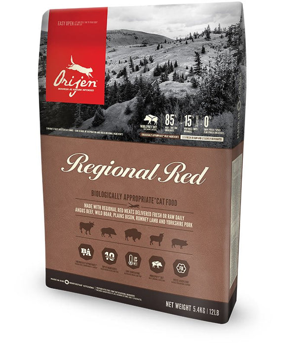 EAN 0064992282349 - Orijen Regional Red alimento seco para gatos 340 g Adulto Ternera, Cordero, Cerdo imagen 1