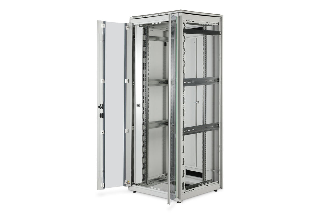 Armario De Red De 42ua Unique, 2053x800x800 Mm Puerta Frontal Acristalada Dos Hojas, Gris