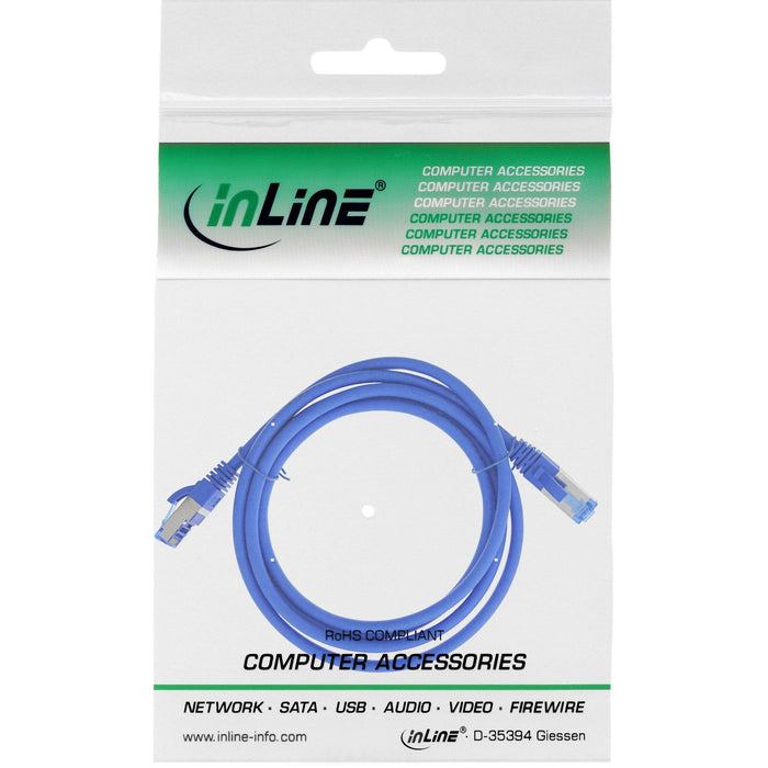Cable De Red Inline S/Ftp Pimf Cat.6a Libre De Halógenos 500mhz Azul 1.5m
