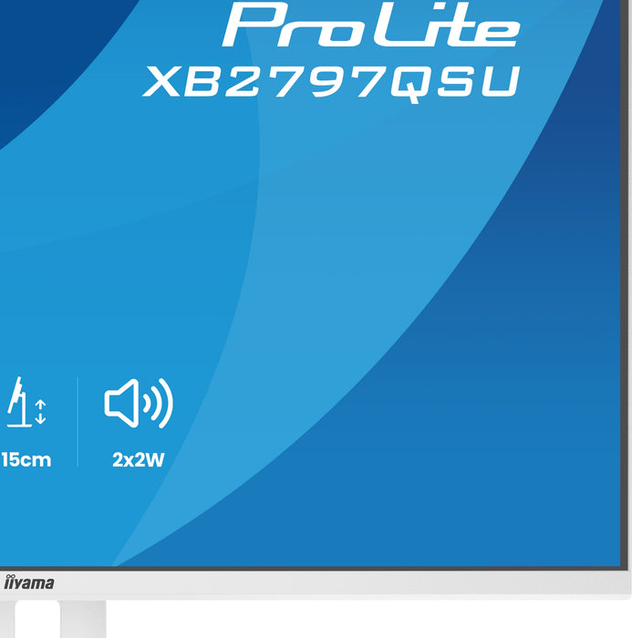 Monitor  Iiyama Prolite Xb2797qsu-W1 Led 27" 2560 X 1440 Qhd @ 75 Hz Ips 350 Cd/M² 1000:1 1 Ms 2xhdmi Displayport Altavoces Mate Blanco