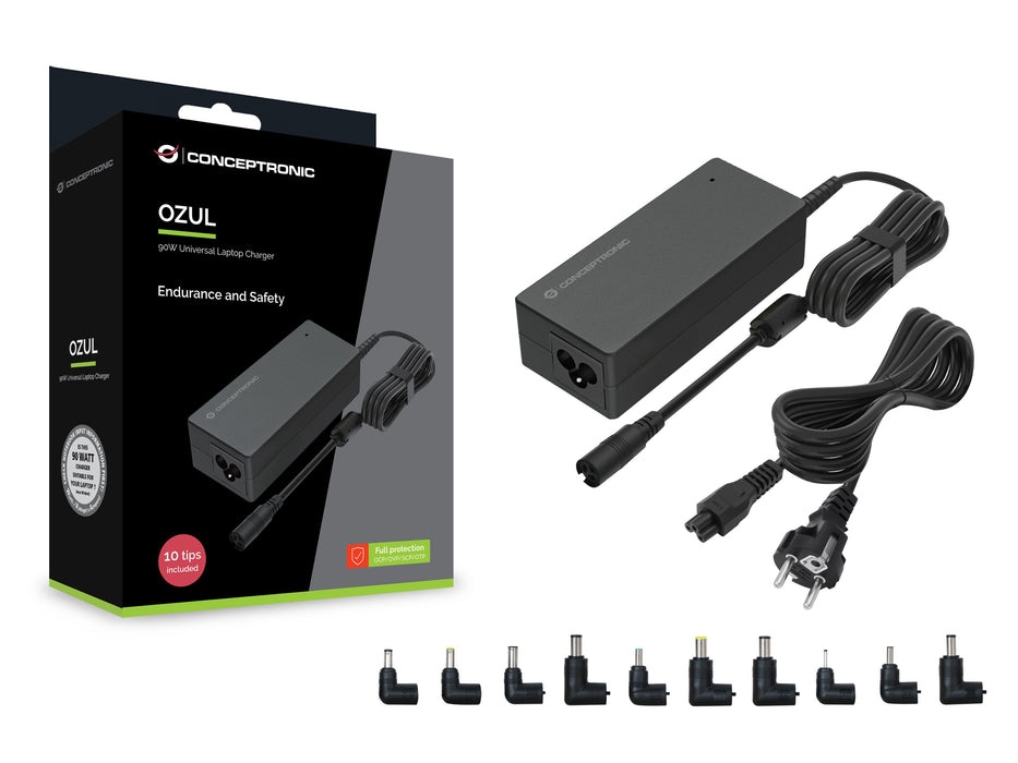 EAN 4015867242537 - Conceptronic OZUL08B10 adaptador e inversor de corriente Interior 90 W Negro imagen 4