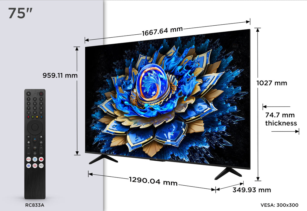 EAN 5901292528591 - TCL T69C 75T69C Televisor 190,5 cm (75") 4K Ultra HD Smart TV Wifi Negro 350 cd / m² imagen 4